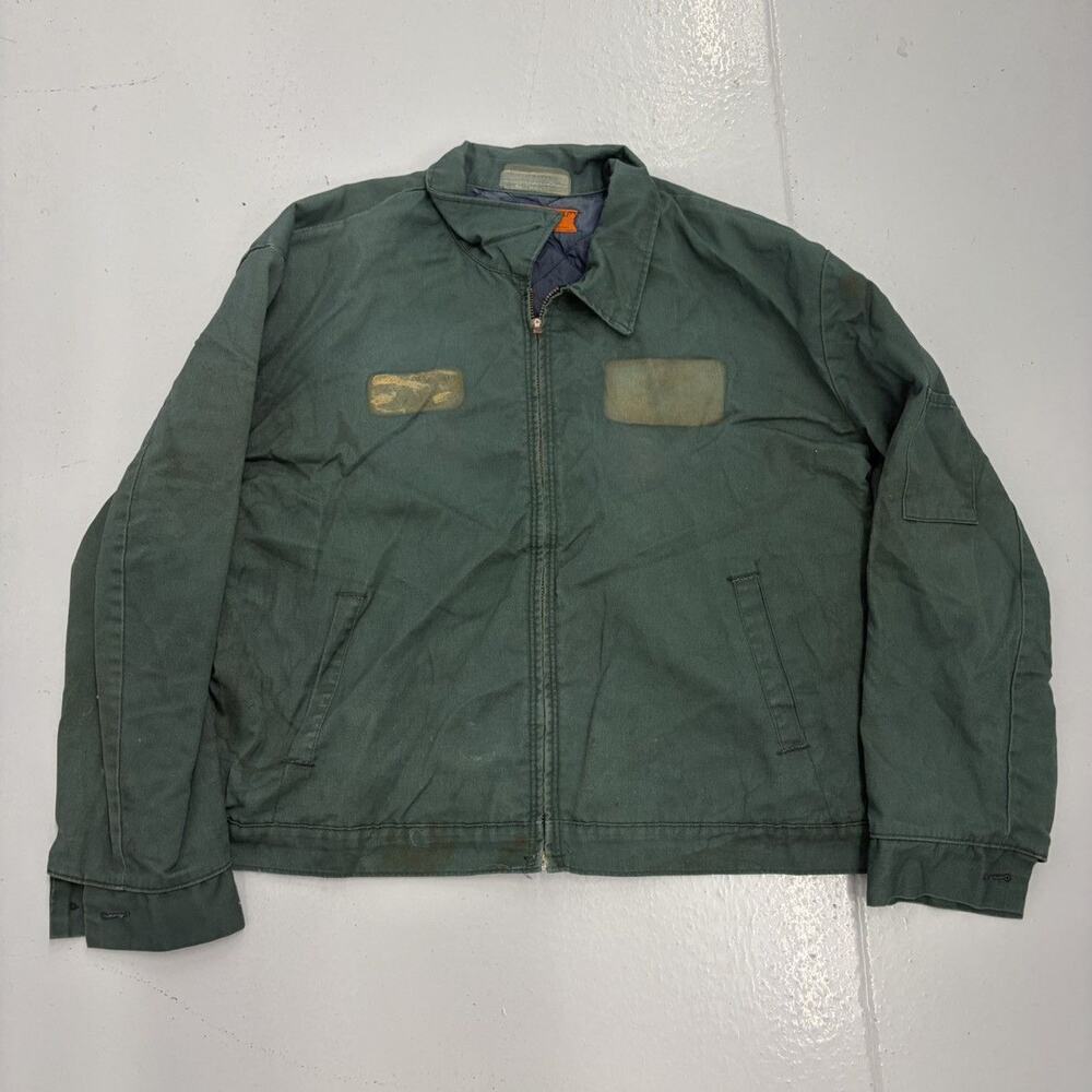 Vintage 70s Red Kap Green Canvas Workwear Mechanics Jacket